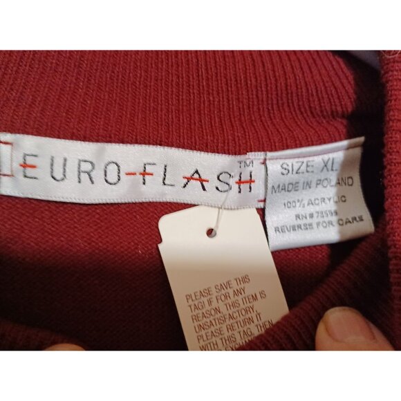 Vintage Euro Flash Sweater Womens XL Maroon Long Sleeve - Picture 4 of 5